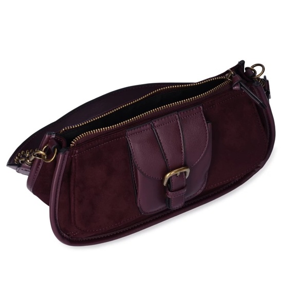 Women's Buckle-Detailed Studded Fall Saddle Mini Shoulder Bag - Picture 3 of 3